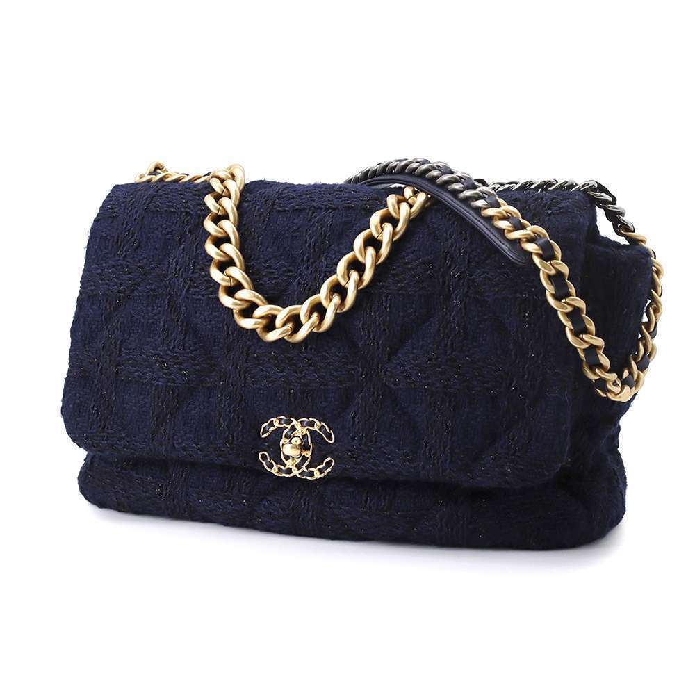 Chanel 19 Maxi Flap Coco Mark Tweed Bag